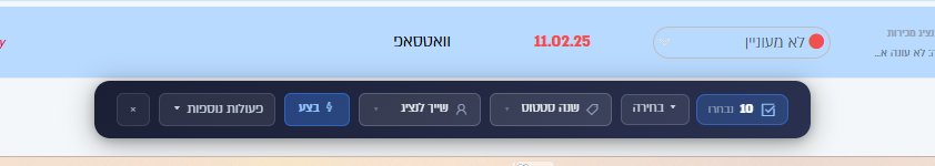 סרגל הפעולות הרוחביות
