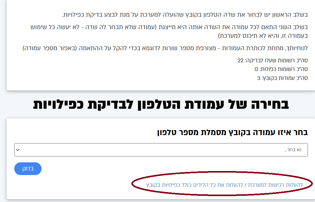 טיפול בכפילויות